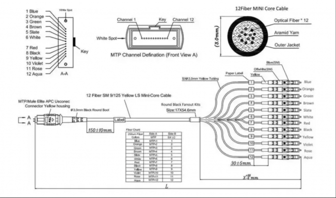 LC MPO OM3 Fiber Optic Patch Cord Customized Lengths For FTTH