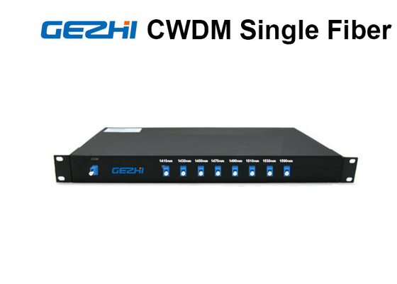 8 Channels CWDM Mux Demux Simplex Uni - Directional 1RU Rack Mount Single Fiber