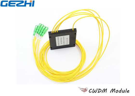 Yellow 1x4 CWDM Mux Demux ABS Type 1270 - 1610nm Wavelength For Line Monitoring