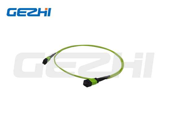 12 Core MPO Female Trunk Cable MM OM5 3.0MM Lemon/Lime Green LSZH 2M Polarity A/B