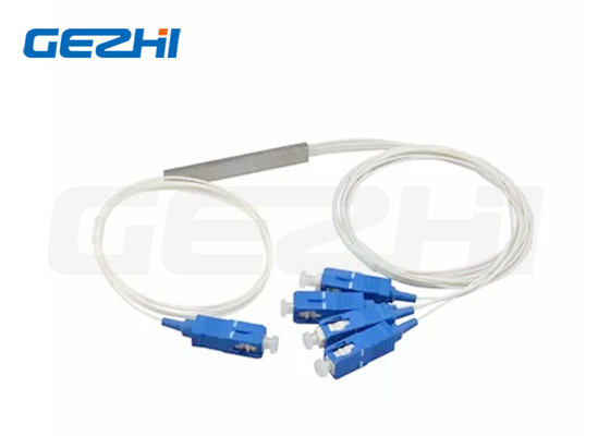 Buy 1x4 SC UPC 9/125 Um G657A1 0.9mm White Cable Mini PLC Splitter online manufacture