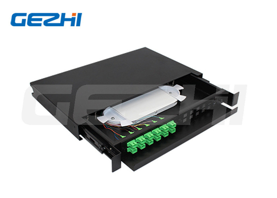 Buy LCUPC SCUPC 1U ODF Optical Distribution Frame Slide Withdrawable 24 Cores Fiber Optic Box online manufacture