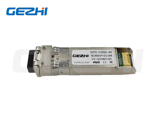 Buy 10G DWDM SFP+ Transceivers 40KM 16dB EML C-Band 50GHz 100GHz 200GHz ITU Grid online manufacture