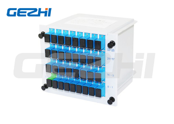 Buy SC APC 1X32 FTTH Fiber Optical Splitter Insertion Type Card PLC Splitter LGX Cassette Plc Cassette Splitter online manufacture