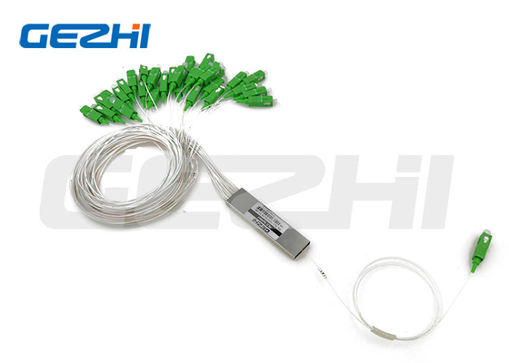 SC APC 1x32 Optical Splitter Steel Tube Type Fiber Optic Passive Components For FTTH