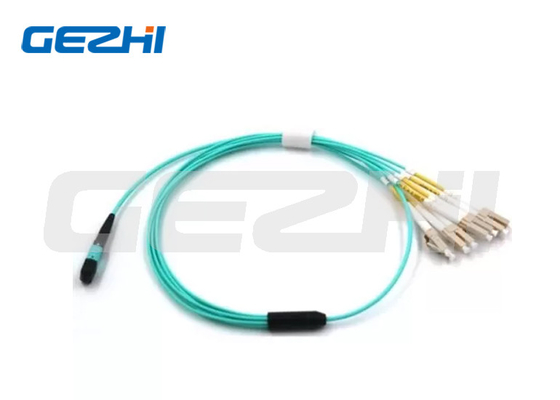 2M Fiber Optic MPO 8 Core OM3 MM Patch Cord Fanout LSZH 1310nm Test Wavelength