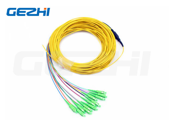 3 - 144F Pre - terminated Fanout Micro Fiber Optic Pigtails 850/1300nm Duplex Port