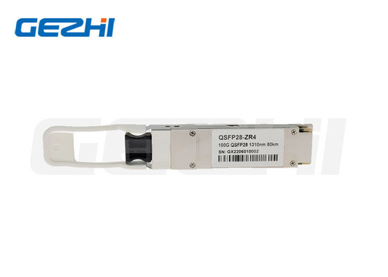High Compatible 100G QSFP28 ZR Optical Transceiver with 80Km Transmission 1310nm Wavelength and LC Simplex Connector