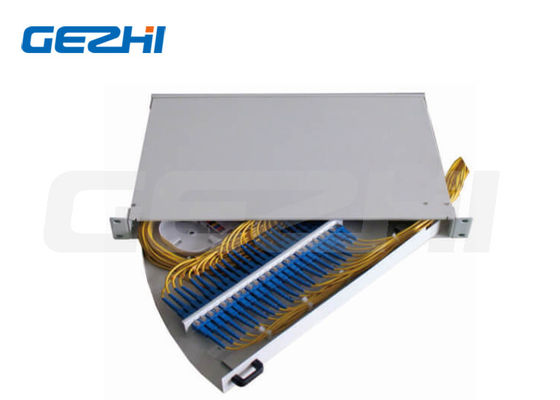 19 Inch 1U Side Pull Out Rack Mount Fiber Optic Patch Panel with Cold Rolled Steel Construction