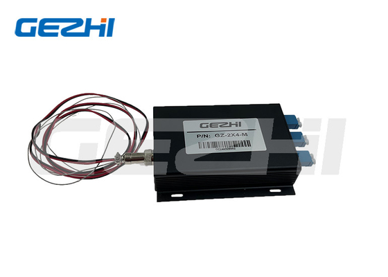 High Reliability 2x4 Fiber Optical Switch 1260~1650nm TTL Control Optical Switch Remote Monitoring in Optical Network